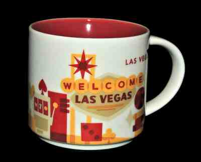Starbucks Las Vegas Cup Cityscape Design with Burgundy Interior 3.5" Tall Mug - Sold on eBay Nov, 26th 2019 for $16.09