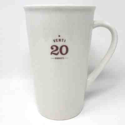 STARBUCKS 2010 Venti 20 Ounces White Tall Ceramic 20oz Coffee Latte Mug Cup EUC - Sold on eBay Nov, 26th 2019 for $24.95