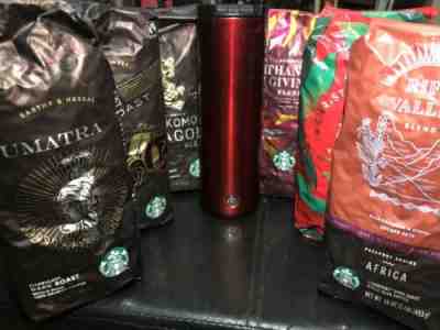 Starbucks 6 Lb Dark Roast Whole Bean Coffee 16 Oz Tumbler Mug Bundle  - Sold on eBay Nov, 26th 2019 for $50.00