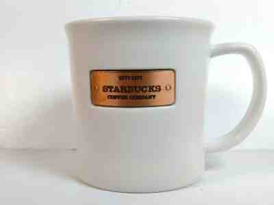Starbucks Mug 2010 White Ceramic Copper Plate 16oz  Pre-Owned Collectibles - Sold on eBay Nov, 25th 2019 for $22.99