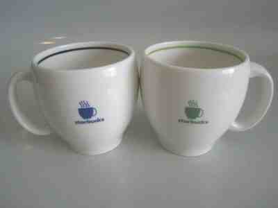 Set of 2 Starbucks 14 oz. Barista 2003 Mug Cup Ceramic Abbey Mugs ~ Green & Blue - Sold on eBay Nov, 25th 2019 for $15.99