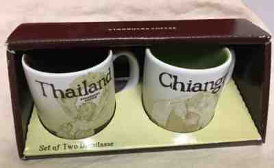 Starbucks Thailand & Chiangmai Elephant Icon Mini Demitasse Mug Set 2 Cups Logo - Sold on eBay Nov, 25th 2019 for $22.00