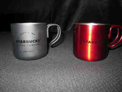 Lot of 2 Starbucks Espresso Mug Stainless Steel Red/ Metallic 3oz Demi Cup~ 7153 - Sold on eBay Nov, 25th 2019 for $21.99