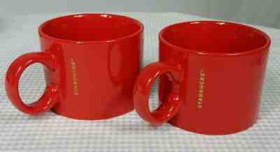 2017 Starbucks Red 12 Ounce Gold Logo Coffee Tea Mugs  Set of 2  Y30 - Sold on eBay Nov, 25th 2019 for $24.99