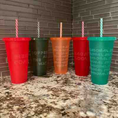 Starbucks 2019 Holiday Reusable Cold Cups 5 Pack & Merry Christmas Red Cup - Sold on eBay Nov, 25th 2019 for $17.50