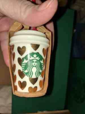 Starbucks Ornament 2015 Christmas Holiday Gold Hearts *BRAND NEW in PACKAGE!! - Sold on eBay Nov, 24th 2019 for $16.95