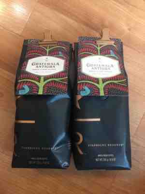 NEW Starbucks Reserve Guatemala Antigua Exclusive Coffee Beans TWO PACKS - Sold on eBay Nov, 24th 2019 for $29.99