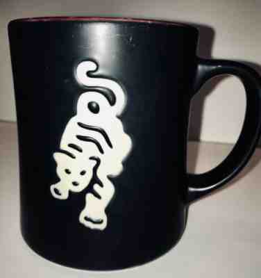 Starbucks Sumatra Tiger Cat Mug Coffee Cup 16 oz Bone China Black Maroon  - Sold on eBay Nov, 24th 2019 for $17.50