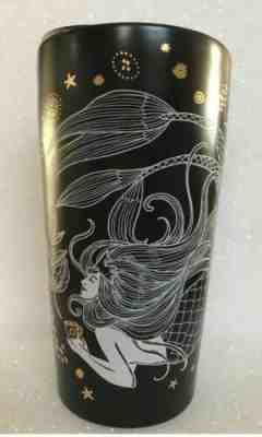 Starbucks Christmas Black Ceramic Tumbler Cup Mermaid Siren 12 ozs 2019 NEW - Sold on eBay Nov, 24th 2019 for $15.00
