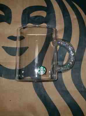 Starbucks 2019 Holiday Silver Glitter Holographic Handle Cup Mug Christmas Glass - Sold on eBay Nov, 24th 2019 for $29.99