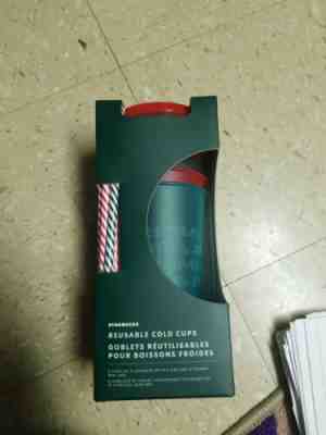 Starbucks 2019 Holiday Christmas Reusable Cold Cups With Straws 24oz 5 Pack NIB - Sold on eBay Nov, 24th 2019 for $18.99