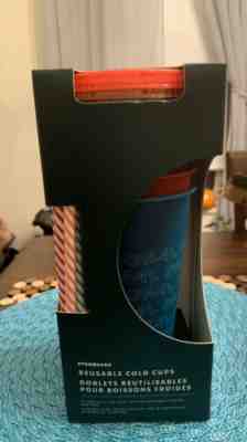 2019 Holiday Christmas Reuseable Starbucks Cold Cups With Straws - Sold on eBay Nov, 24th 2019 for $25.00
