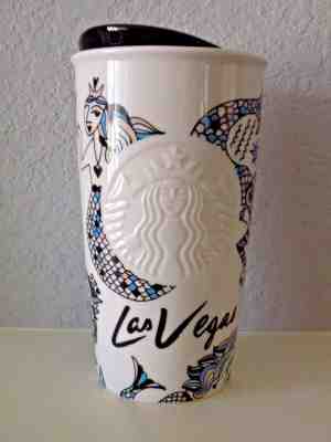Starbucks 2015 Ltd Edition Siren Las Vegas Collection Ceramic Travel Tumbler Mug - Sold on eBay Nov, 24th 2019 for $32.99