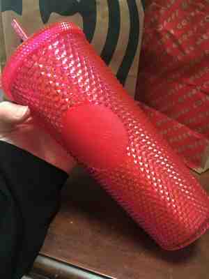Starbucks Bling Tumbler HOT PINK Holiday Launch Favorite 24oz Frappuccino Cup - Sold on eBay Nov, 24th 2019 for $25.00