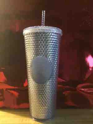 NEW STARBUCKS 2019 HOLIDAY PLATINUM BLING STUDDED TUMBLER/COLD CUP 24oz - Sold on eBay Nov, 24th 2019 for $22.99