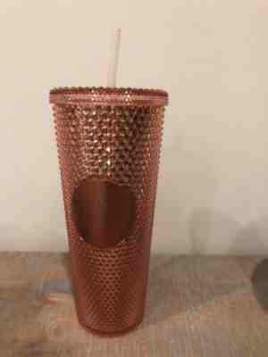 Starbucks Rose Gold Venti Tumbler Cup Pink Rhinestone Sparkling 24oz Summer 2019 - Sold on eBay Nov, 24th 2019 for $67.00