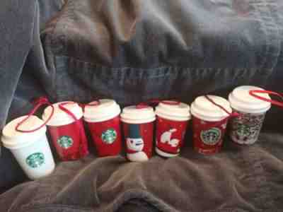 Starbucks Ceramics Cup Ornaments Lot Of 7 Different Ornaments 2008-2017 - Sold on eBay Nov, 24th 2019 for $33.79