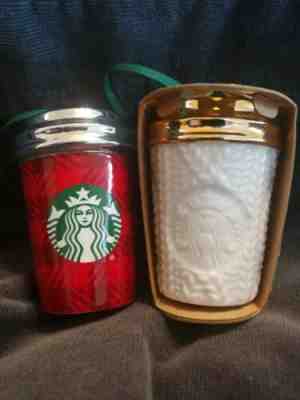 Starbucks Ceramic Tree Ornaments From 2016 Christmas Stocking Stuffer  - Sold on eBay Nov, 24th 2019 for $15.00
