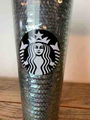 Starbucks 2017 Holiday Sequin 24 Oz Cold Tumbler Cup Limited Edition Green - Sold on eBay Nov, 24th 2019 for $25.00