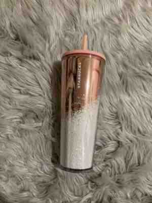 Starbucks Holiday 2019 Venti Tumbler Pink/Rose Gold Cascading Snow - Sold on eBay Nov, 24th 2019 for $24.00