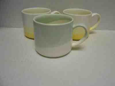 Set of Three [3] Starbucks 2014 Dipped Paint Cups Mugs  Green Yellow Ombre 10 oz - Sold on eBay Nov, 24th 2019 for $25.95
