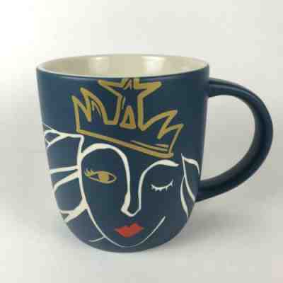Starbucks Matte Blue Winking MERMAID/Siren Queen Etched 14oz Coffee Cup Mug 2016 - Sold on eBay Nov, 24th 2019 for $20.00