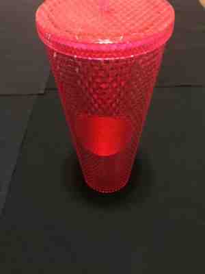 Starbucks Acrylic Iridescent Siren Logo Hot Pink Studded Cold Cup Tumbler  - Sold on eBay Nov, 24th 2019 for $24.99