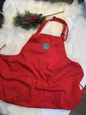 Vintage Starbucks Red Apron Christmas Holiday Old Logo - Sold on eBay Nov, 27th 2019 for $19.99