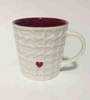 STARBUCKS 2007 VALENTINE'S DAY MUG EMBOSSED WHITE WITH RED HEART 16oz - Sold on eBay Nov, 27th 2019 for $15.99