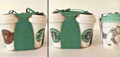 LOT 5 Starbucks 2016 Siren Collection + BEAR Mini To Go Cup Christmas Ornaments - Sold on eBay Nov, 27th 2019 for $18.95