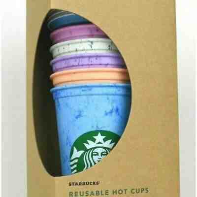 STARBUCKS MARBLE TIE DYE REUSABLE HOT CUPS PACK NEW! - Sold on eBay Nov, 26th 2019 for $21.95