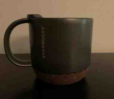 Starbucks 2016 Black Dark Cork Bottom Ceramic Coffee Mug Travel Cup 12 oz + Lid - Sold on eBay Nov, 26th 2019 for $29.99