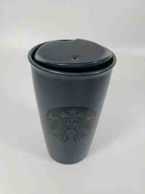 Starbucks Ceramic 12 oz Tumbler travel w/lid 2015 Navy Blue Classic logo design - Sold on eBay Nov, 26th 2019 for $18.50