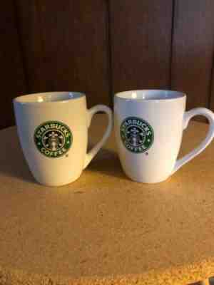 2 Starbucks Original White 2007 10oz Coffee Tea Mugs - Sold on eBay Nov, 26th 2019 for $20.00