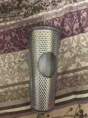 One Holiday Starbucks 2019 Venti Bling Platinum Silver Studded Cold Cup Tumbler - Sold on eBay Nov, 26th 2019 for $24.99