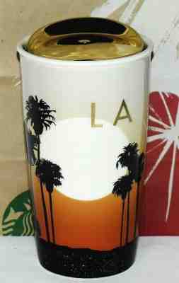 HTF Starbucks 2015 LA (Los Angeles) Ceramic Double Wall Travel Tumbler XLNT - Sold on eBay Nov, 26th 2019 for $35.00