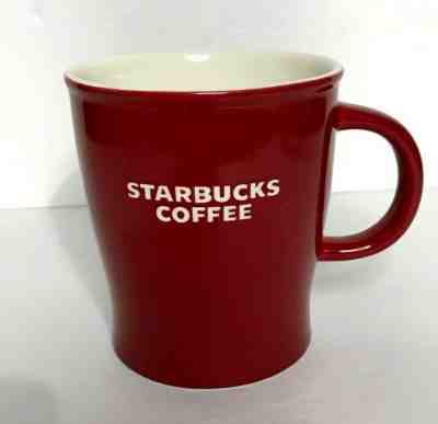 2008 Starbucks Coffee Red Ceramic Coffee Mug White Indented Letters 14 oz - Sold on eBay Nov, 26th 2019 for $15.19