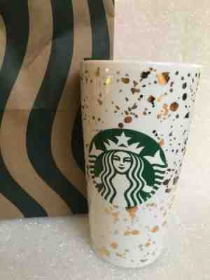 Starbucks Holiday 2019 Gold Confetti Christmas Ceramic Tumbler NEW - Sold on eBay Nov, 26th 2019 for $29.00