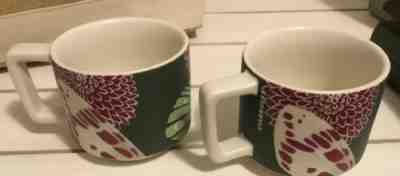 Starbucks Fall Limited Edition Floral Butterfly  2 12 Oz Ceramic Coffee Mugs - Sold on eBay Nov, 26th 2019 for $24.99