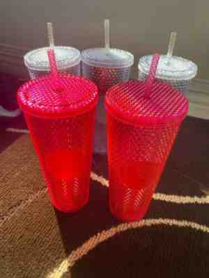 (x4) STARBUCKS Neon Studded Cold Cups - Sold on eBay Nov, 26th 2019 for $40.00