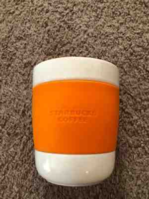 Starbucks 8oz Coffee Mug Tumbler White Ceramic with Orange Rubber Grip - Sold on eBay Nov, 26th 2019 for $16.99