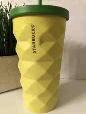 Starbucks Hawaii YELLOW Pineapple Tumbler Grande Metal 16 oz. BRAND NEW - Sold on eBay Nov, 26th 2019 for $29.00
