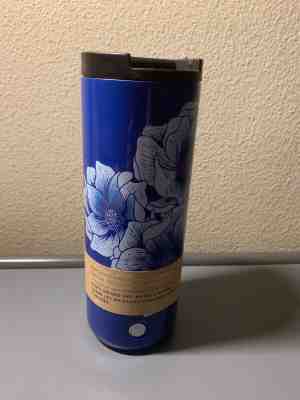 2019Starbucks Stainless Steel Insulated Blue Floral 16 oz Tumbler Cup - Sold on eBay Nov, 26th 2019 for $21.00