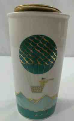 Starbucks 2014 Green Dot Hot Balloon Double Wall Ceramic Travel Tumbler 12ozRare - Sold on eBay Nov, 26th 2019 for $34.99