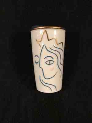 Starbucks 2017 Anniversary Gold Crown Mermaid Siren Ceramic Travel Mug Cup - Sold on eBay Nov, 26th 2019 for $15.00