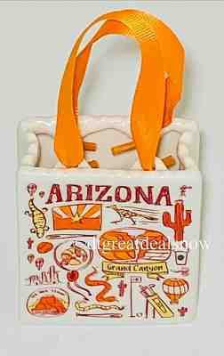 NEW Starbucks "Been There Series"  2019 Arizona Ceramic Tote Ornament - Sold on eBay Nov, 24th 2019 for $19.99