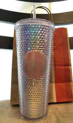 Starbucks 2018 Rainbow Iridescent Bling Hologram Tumbler Holiday Cup 24 Oz-NEW - Sold on eBay Nov, 21st 2019 for $124.00