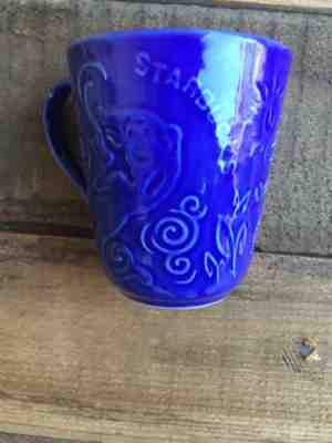 Starbucks Coffee Cobalt Blue Siren Chaleur Embossed Mermaid Mug  - Sold on eBay Nov, 28th 2019 for $24.00