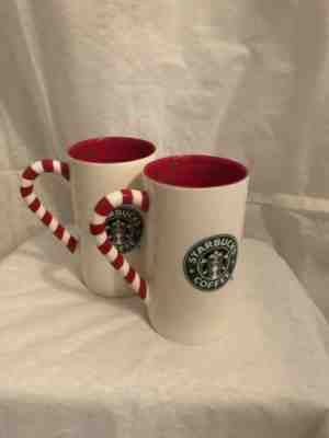 Starbucks Candy cane Logo 16oz Snow flak Red 2009 Mugs Ceramic  - Sold on eBay Nov, 28th 2019 for $27.00