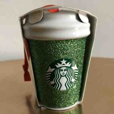 STARBUCKS 2019 HOLIDAY / CHRISTMAS GREEN GLITTER CUP ORNAMENT - MIP - Sold on eBay Nov, 28th 2019 for $16.50